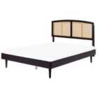 Beliani Bed Rattan Varzy 160 X 200 Cm Eu King Size Black