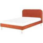 Beliani Bed Velvet Flayat 160 X 200 Cm Eu King Size Orange