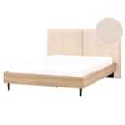 Beliani Bed Boucle Izernore 160 X 200 Cm Eu King Size Beige