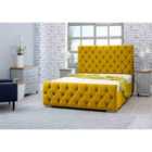 Eleganza Macono Plush Single Bed Frame - Mustard Gold