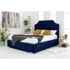 Eleganza Ascend Blue Plush Velvet Single Bed Frame