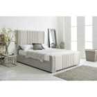 Eleganza Willard Silver Plush Velvet King Bed Frame