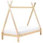 Beliani Wooden Kids Teepee Bed Eu Single Size Light Wood Devay