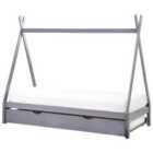 Beliani Kids Trundle Bed Pine Wood Talmontiers 90 X 200 Cm Eu Single Grey