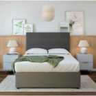 Bedmaster Graphite Plush Velvet 4 Drawer Divan Base And Milan Headboard Super King