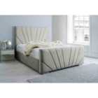 Eleganza Marco Plush Single Bed Frame - Silver