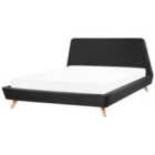 Beliani Bed Velvet Vienne 180 X 200 Cm Eu Super King Black
