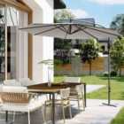 Garden Sanctuary Large 3M Cantilever Parasol with Cross Base - Grey