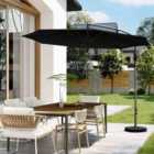 Garden Sanctuary Large 3M Cantilever Parasol with Cross and Fillable Base - Black