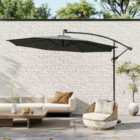 Garden Sanctuary Large 3M Patio Parasol with 32 LED Lights - Dark Grey