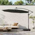 Garden Sanctuary Outdoor Large 3M Patio Parasol With 32 Led Lights With Filled Base On Wheels - Dark Grey