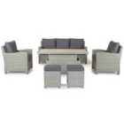 Kettler Palma Signature Sofa Set Hi/Low Alu Slat Top Table w/ Taupe Cushions