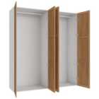 Wickes Ashland Oak Shaker 2 Cabinet Quad Wardrobe with Rail - 2250 x 2000mm