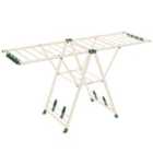 Costway Clothes Drying Rack Foldable Metal Laundry Drying Rack-Beige