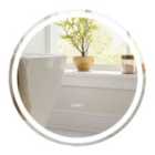 Costway LED Bathroom Mirror with 3-Color Dimmable Lights, Time and Temp Display