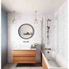 Showerwall Positano Blue Terrazzo Bathroom Wall Panel 2440 x 1200mm