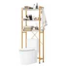 Costway 3-Tier Over The Toilet Storage Rack with 4 Hooks and Adjustable Bottom Bar-White