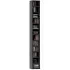HOMCOM 204 CD Storage Tower Tall Bookcase Bookshelf with 12 Cubes Black