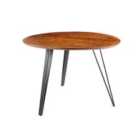 Elm Home And Garden Round Solid Acacia Wooden Dining Kitchen Table