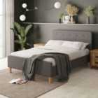GFW Ashbourne Double Grey Bed Frame & Pocket Mattress