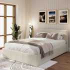 GFW End Lift Double Ottoman Natural Fabric Bed & Pocket Mattress