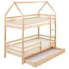 Beliani Bunk Bed With Drawers House Pine Wood Girgols 90 X 200 Cm Eu Single With Storage Light Brown