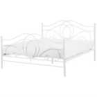 Beliani Bed Metal Lyra 160 X 200 Cm Eu King Size White