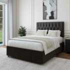 Bedmaster Charcoal Linen No Drawer Divan Base And Lona Headboard Small Double