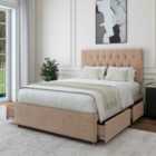 Bedmaster Mink Naples Velvet 4 Drawer Divan Base And Lona Headboard Super King