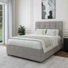 Bedmaster Seal Grey Naples Velvet No Drawer Divan Base And Pearl Headboard King Size