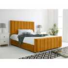Eleganza Coraline Mustard Plush Velvet Small Double Bed Frame