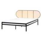 Beliani Bed Pe Rattan Boulin 140 X 200 Cm Eu Double Black