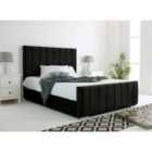 Eleganza Coraline Black Plush Velvet Double Bed Frame