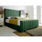 Eleganza Majestique Green Plush Velvet Small Double Bed Frame