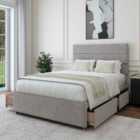 Bedmaster Seal Grey Naples Velvet 4 Drawer Divan Base And Milan Headboard Double