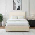 Bedmaster Cream Naples Velvet No Drawer Divan Base And Valencia Headboard King Size