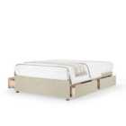 Bedmaster Cream Naples Velvet 4 Drawer Divan Base King Size