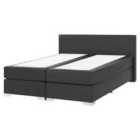 Beliani Divan Bed Faux Leather President 160 X 200 Cm Eu King Size Black