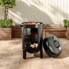 Garden Sanctuary BBQ Charcoal Metal Smoker Grill