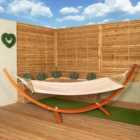 Samuel Alexander 3.10m x 1.2m Palermo Freestanding Garden Hammock with Larch Wood Arc Stand in Cream