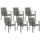 Beliani Set of 6 Garden Chairs BUSSETO Metal Black