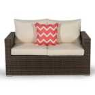 Giardino Sydney Rattan 2 Seater Loveseat Sofa - Brown