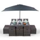 Giardino 6 Seater Rattan Cube Dining Set - Grey