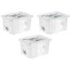 Keeeper Set of 3 Stitch Turning Stacking Box 15 Litre - Clear