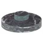 Harbour Housewares 12pc Round Glass Placemats & Round Coasters Set - 30cm - Black Marble