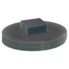 Harbour Housewares 12pc Round Glass Placemats & Square Coasters Set - 30cm - Grey