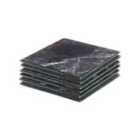 Harbour Housewares Square Glass Coasters - 10cm - Black Marble - Pack of 6