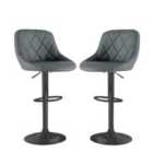 Neo Set Of 2 Madrid Swivel Bar Stool - Dark Grey