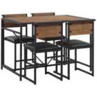Beliani Dining Set Burton Brown/ Black 4 Seater