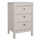 Furniture To Go Madrid Bedside Table 3 Drawers In Cashmere